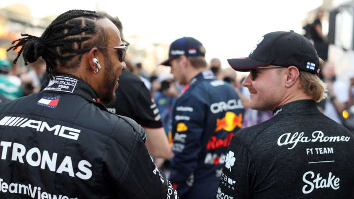 India Tv - Lewis Hamilton Mercedes and Valtteri Bottas of Alfa Romeo