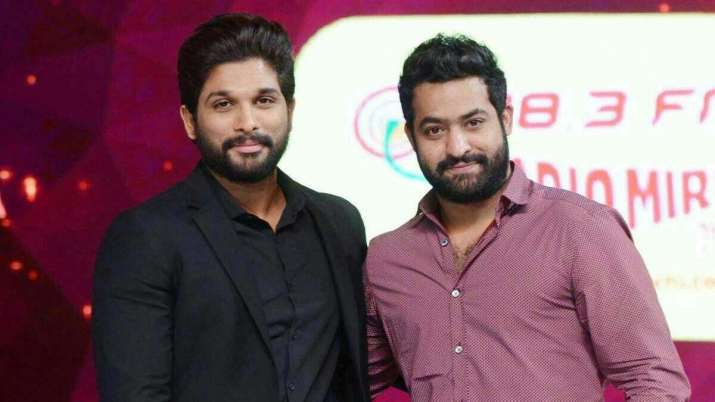 Jr NTR visits Allu Arjun on Sukumar's Pushpa 2 sets in Hyderabad | Photo