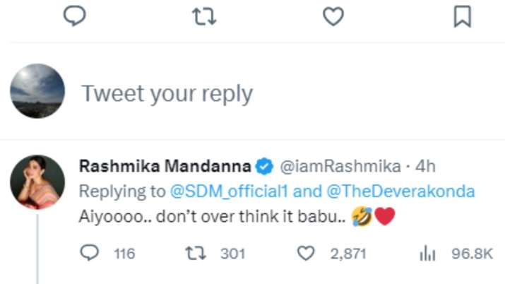 India Tv - Rashmika Mandanna's tweet