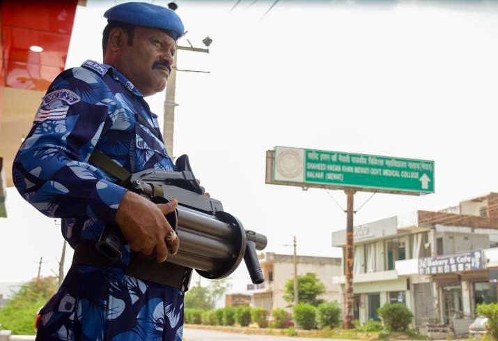 India Tv - RAF personnel guards were deployed ahead of Brij Mandal Yatra of Hindu organisations