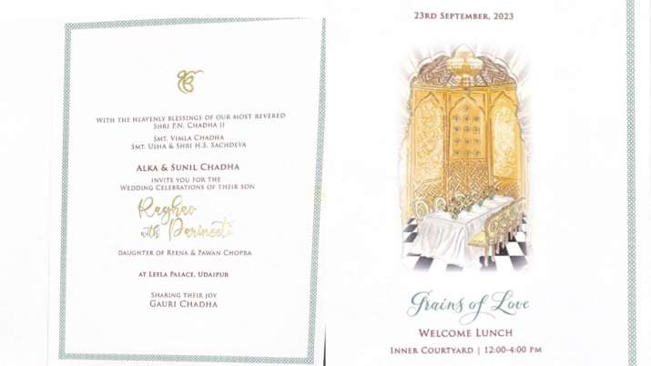 India Tv - Parineeti Chopra and Raghav Chadha wedding invitation card