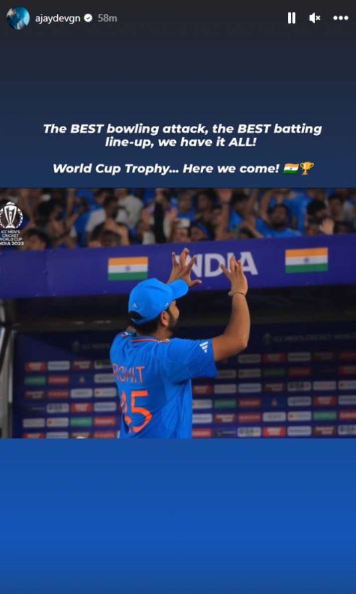 India Tv - Ajay Devgn's reaction to India's win