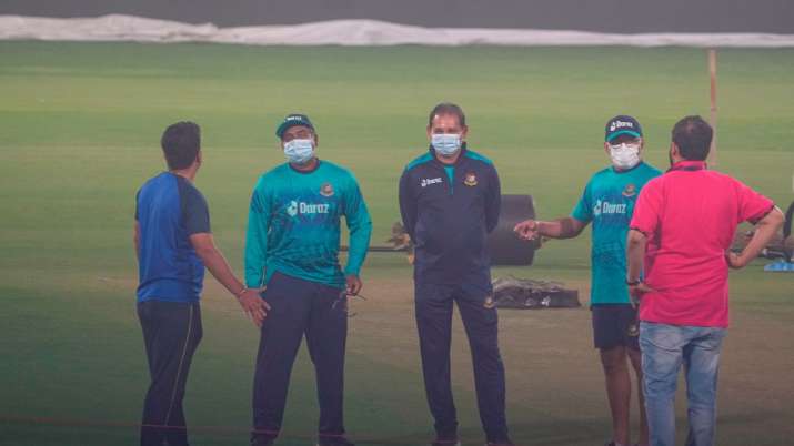 India Tv - Bangladesh players in a training session at Arun Jaitley Stadium on Saturday