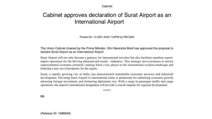 India Tv - Surat airport 