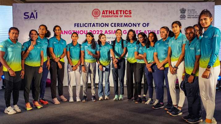 India Tv - Felicitation ceremony of India's Asian Games athletes.