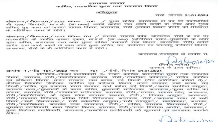 India Tv - Jharkhand government, Jharkhand government removes Avinash Kumar, Additional Chief Secretary of Home