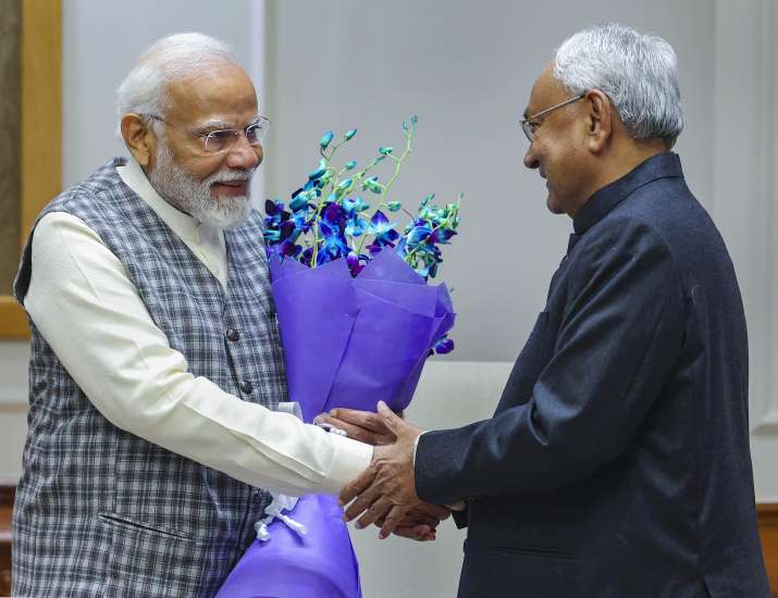 India Tv - Nitish Kumar meets PM Modi
