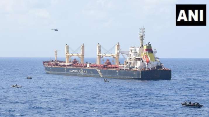 India Tv - The pirates aboard the vessel were called upon by the Indian Navy to surrender immediately.