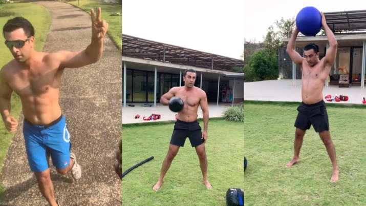 Ranbir Kapoor undergoes intense fitness training, fans spot Alia Bhatt and Raha | WATCH