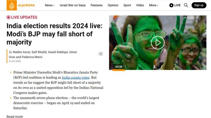 India Tv - How Qatar-based media covered India's Lok Sabha Elections 