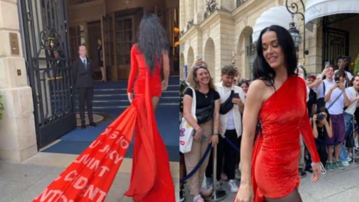 Katy Perry unveils 500-foot dress featuring lyrics of new single ‘Woman’s World’, video goes viral