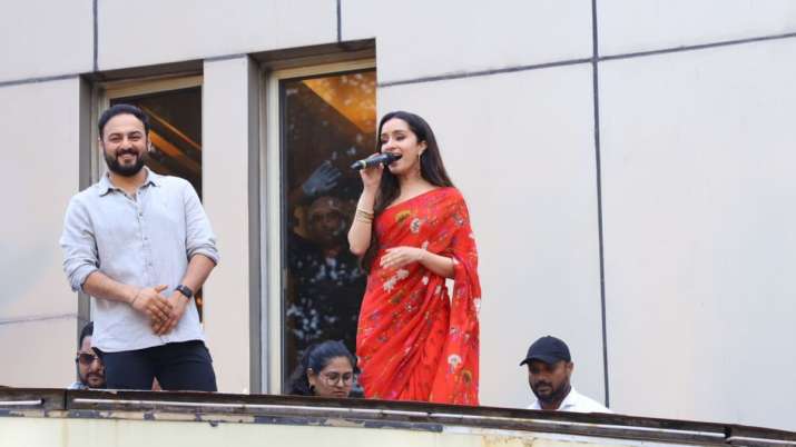 Stree 2: Shraddha Kapoor captivates fans in a stunning red saree at an event in Mumbai | WATCH