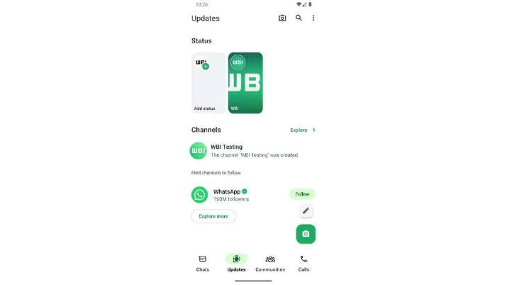 WhatsApp testing new layout for status update page