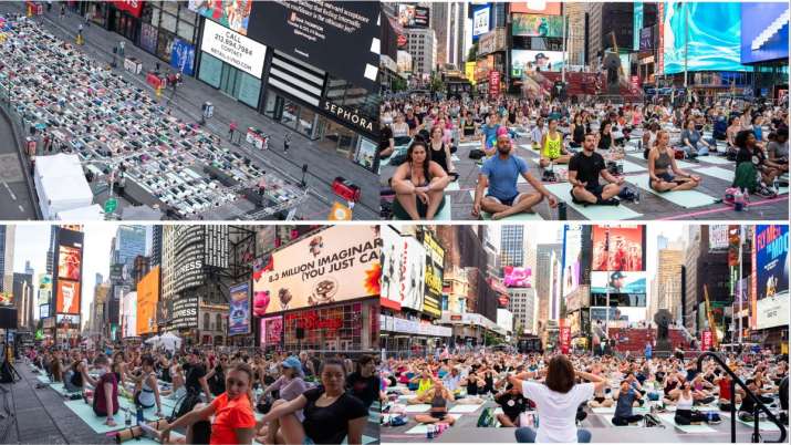 Yoga Day: Thousands of foreigners perform ancient Indian workout fashion at Times Square I WATCH