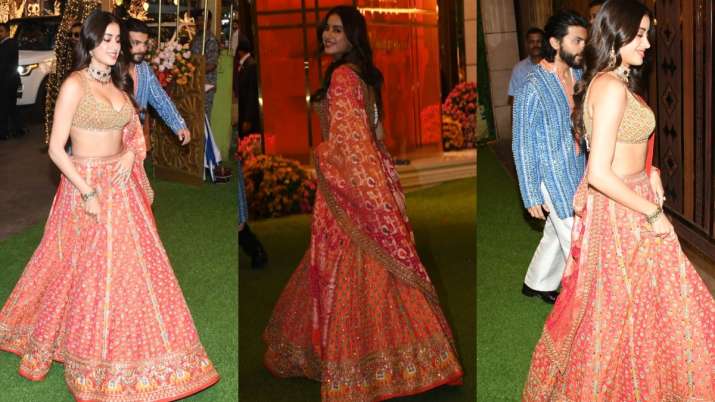 Janhvi Kapoor attends Anant Ambani-Radhika Merchant’s Mameru ceremony with Shikhar Pahariya