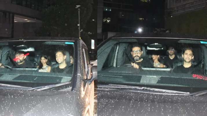 Suhana Khan, Agastya Nanda spotted with Abhishek Bachchan and Navya Nanda Naveli at late night | Watch