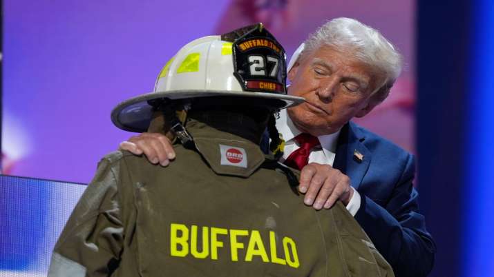 India Tv - Donald Trump stands next to the uniform of Corey Comperatore