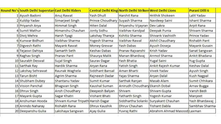 India Tv - DPL 2024 Squads