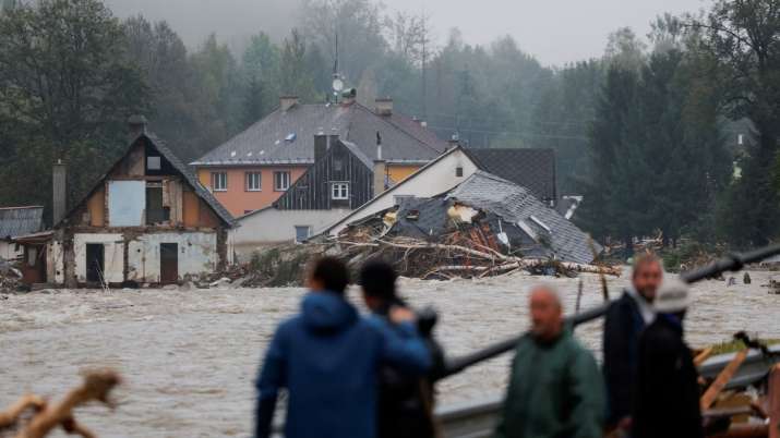 India Tv - A view of a destroyed house in the aftermath of flooding following heavy rainfall in Czech Republic.