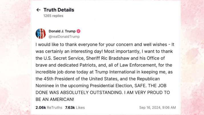 India Tv - Donald Trump's first post on his Truth Social account 