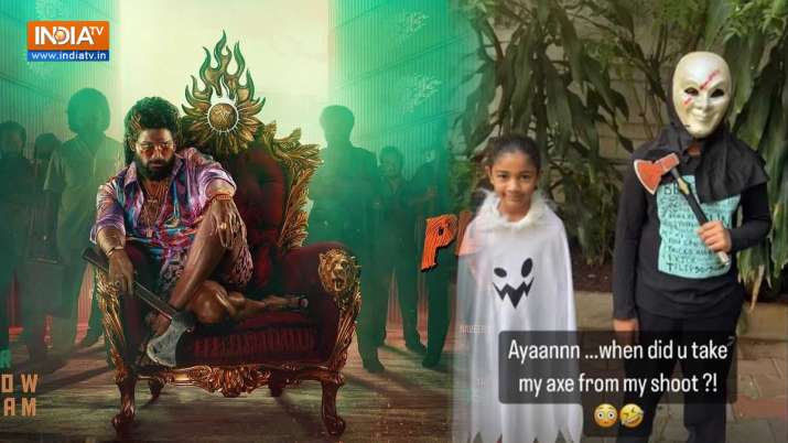 Allu Arjun’s son Ayaan takes his ‘Pushpa’ axe for Halloween 2024 get-up | See pic