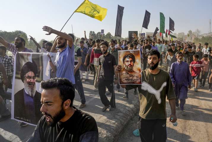 India Tv - Nasrallah supporters protesting against his killing