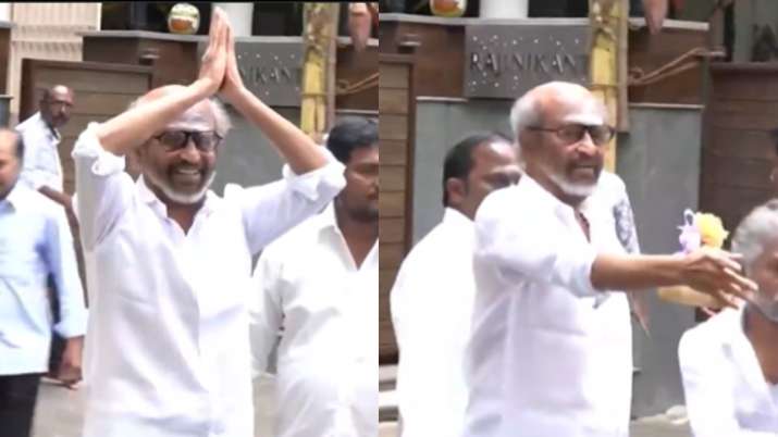 Rajinikanth celebrates Diwali in Chennai, greets fans outside residence | WATCH