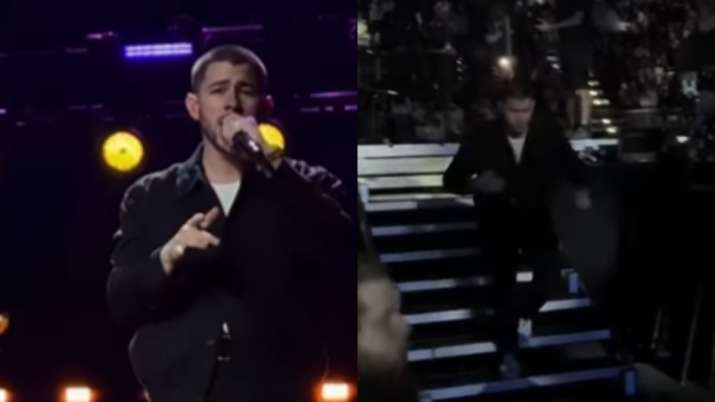 Nick Jonas panics after laser aimed at him during Prague show, disappears from stage quickly | WATCH