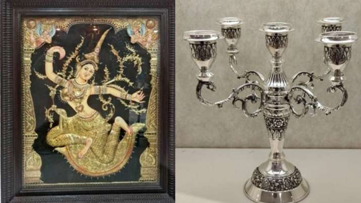 India Tv - Exquisite silver candle stand (R)