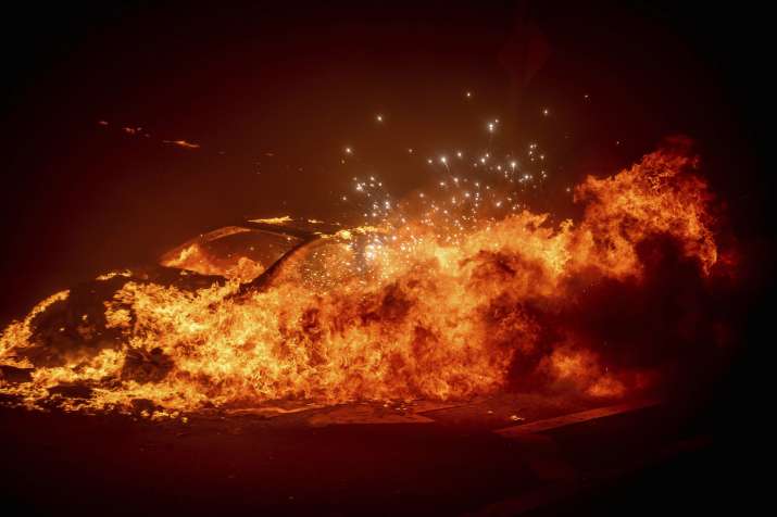 India Tv - The Palisades Fire ravages a neighborhood amid high winds in the Pacific Palisades neighborhood of L
