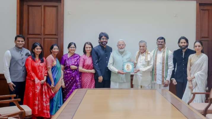 Nagarjuna and family meet PM Modi, gift book on Akkineni Nageswara Rao’s legacy