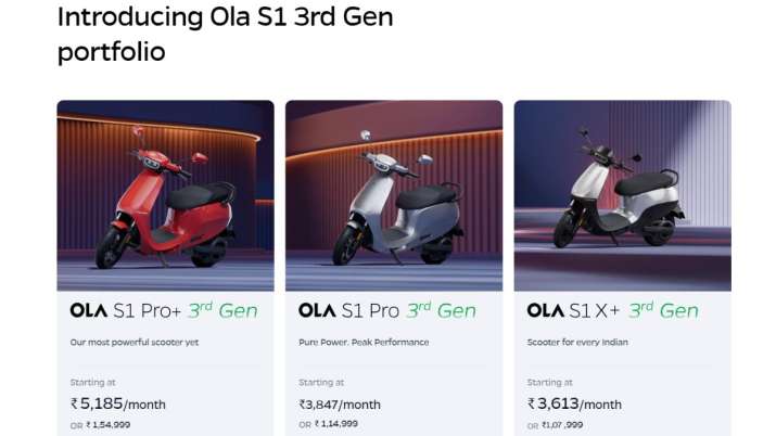 Ola S1 Gen 3 electric scooters