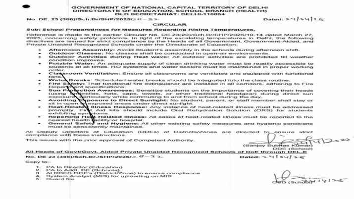 India TV - Directrices emitidas para las escuelas de Delhi en el medio de la 'ola caliente'.  India TV - Delhi School, Directrices emitidas para Delhi School, Delhi School Heat Wave Plan, Delhi School Advisor