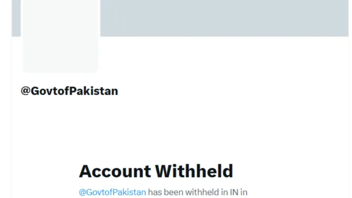India Tv - Government of Pakistan's account on 'X' withheld in India