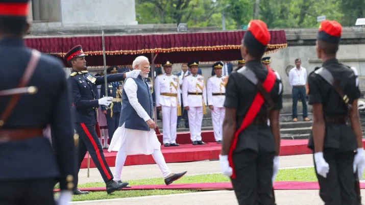 India Tv - PM Modi received Guard of Honour at Colombo's Independence Square