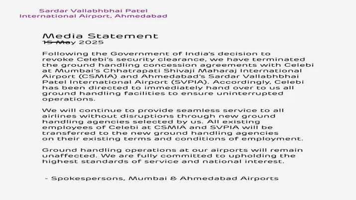 India Tv - celebi aviation, celebi aviation security clearance, Adani Airport ends partnership with Turkish fir