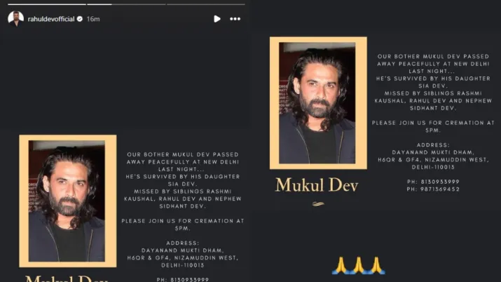 Mukul Dev, Bollywood actor and model, passes away at 54, B-town celebs mourn loss