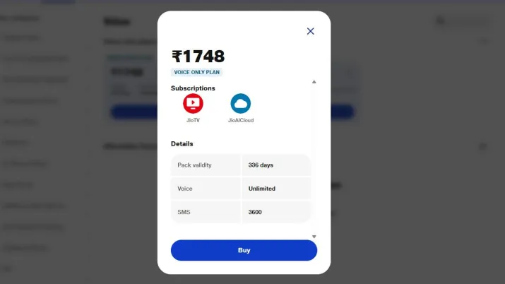 इंडिया टीवी - Jio RS 1748 रिचार्ज प्लान 