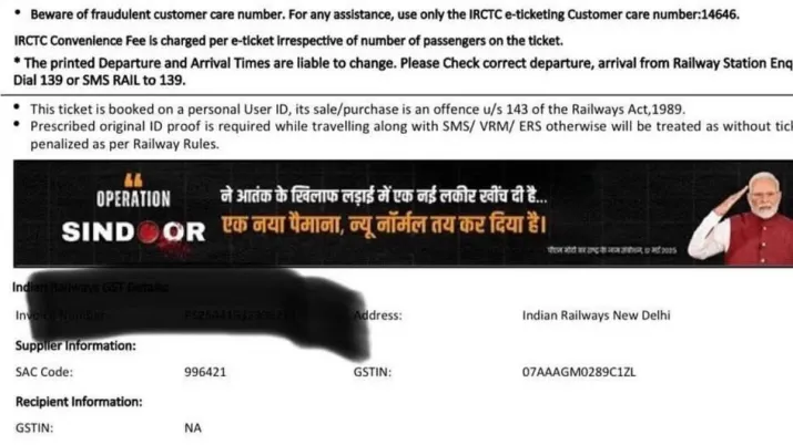 India Tv - PM Modi, train ticket, Operation Sindoor, Indian Railways 
