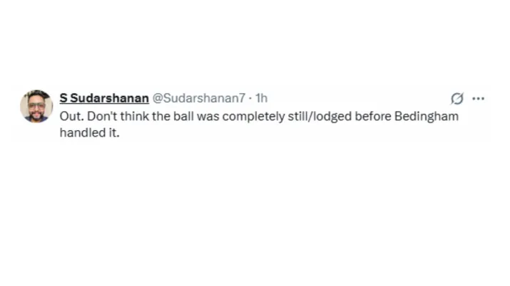 India Tv - Twitter reaction to Bedingham's alleged handling the ball - 2