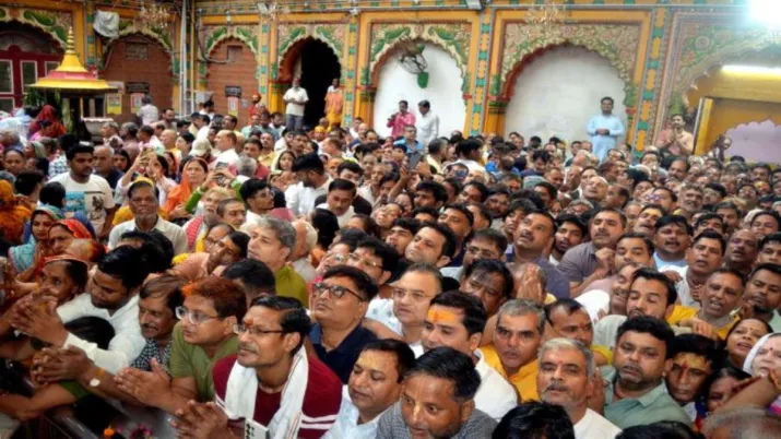 India Tv - People flocked to the temples to celebrate Janmashtami with devotion and enthusiasm.