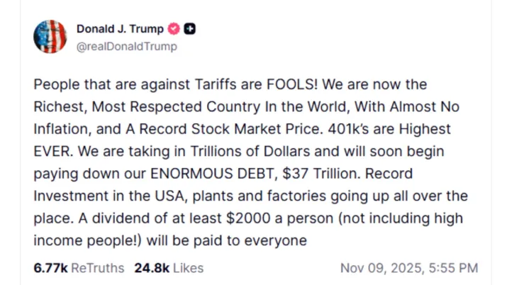 Trump announces USD 2,000 ‘dividend’ to Americans, says ‘people against tariffs are fools’