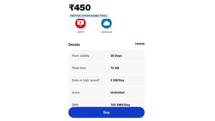 इंडिया टीवी - 450 रुपये का प्रीपेड प्लान रिचार्ज