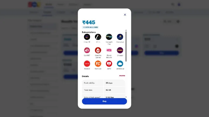 इंडिया टीवी - जियो 445 रुपये प्रीपेड प्लान: ओटीटी और 5जी लाभ के साथ दैनिक डेटा