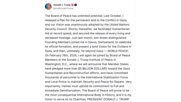 India Tv - Screengrab of Donald Trump's Truth Social post.