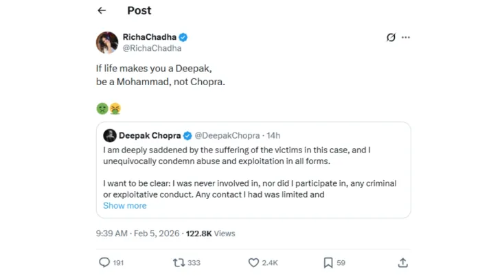 India Tv - Screengrab taken from Richa Chadha's X post