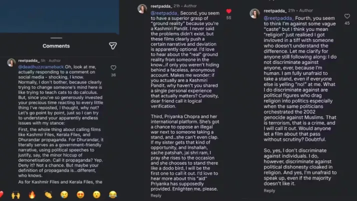 India Tv - Reet Padda's comments India Tv - Reet Padda