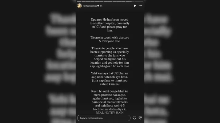 India Tv - Rohit Panday's Instagram story