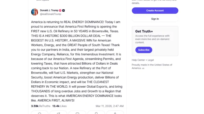 India Tv - Trump, oil refinery, Reliance industries 