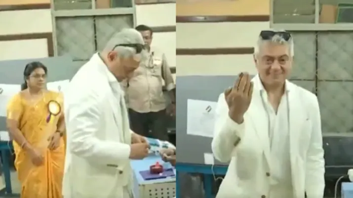 India Tv - Ajith Kumar arrived to cast his vote in Tamil Nadu Elections 2026.